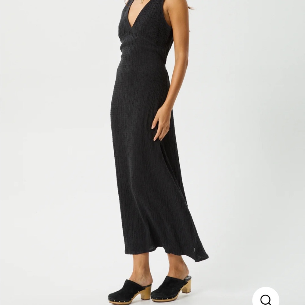 BNWT Afends focus seersucker maxi dress black XS
